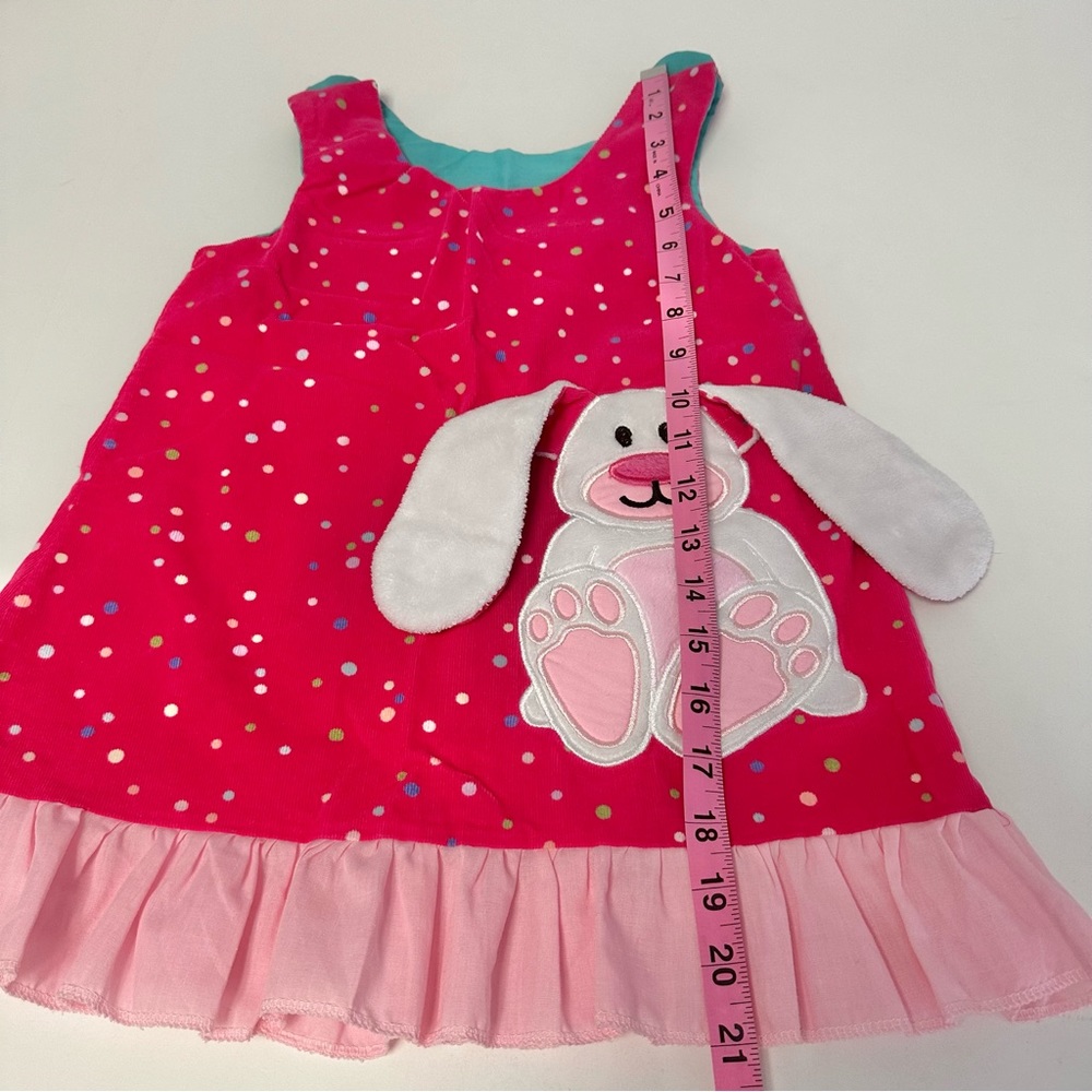 Pink polka dot bunny dress 2T - Picture 11 of 11